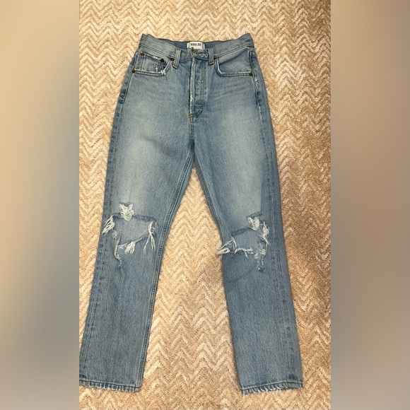 Agolde Riley High Rise Straight Crop Jeans - Picture 2 of 3
